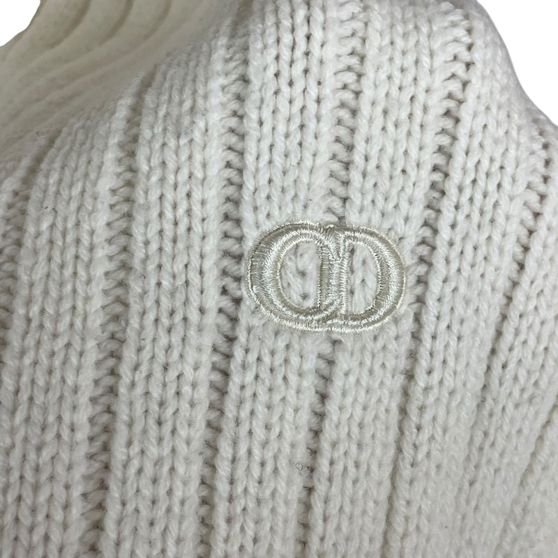 クリスチャン・ディオール Christian Dior カシミヤ混レイヤードネックニットセーター 143M635AT275 ホワイト ウール メンズ ニット