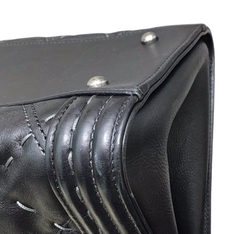 シャネル CHANEL ボーイシャネルトートバッグ 21番台 ブラック×ゴールド金具 カーフ ユニセックス トートバッグ