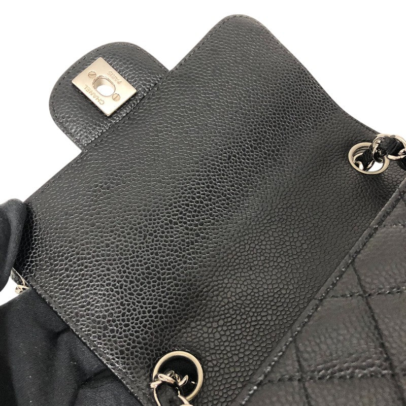 シャネル CHANEL ミニマトラッセ18 A35200 12番台 ブラック シルバー金具 キャビアスキン レディース ショルダーバッグ