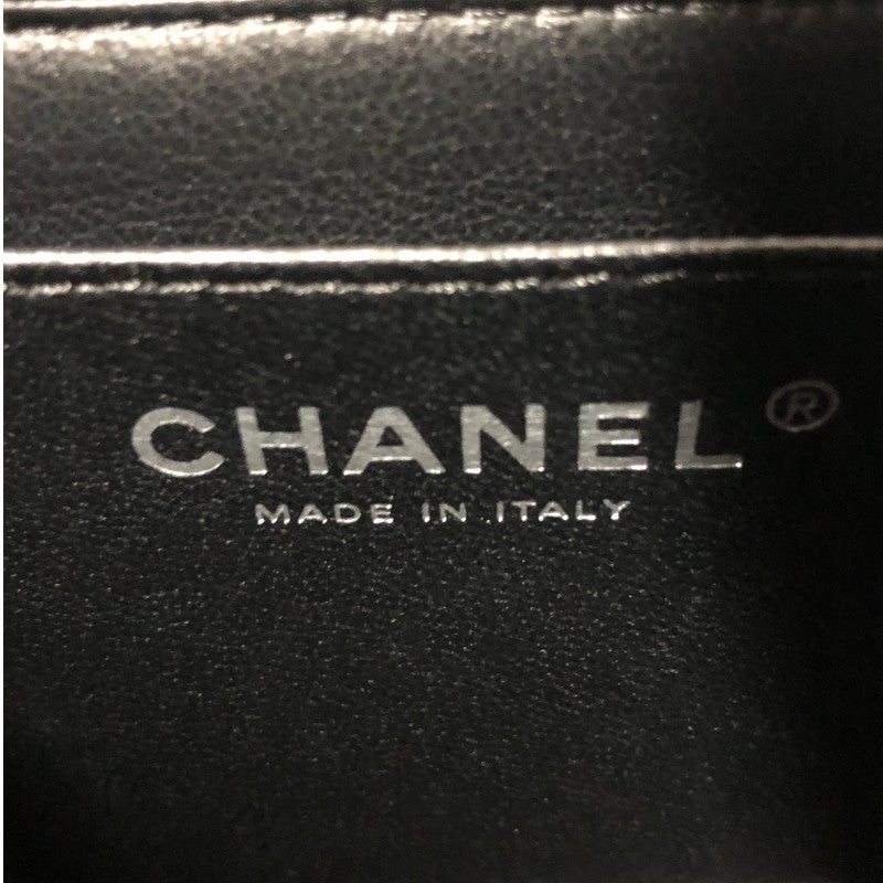 シャネル CHANEL ミニマトラッセ18 A35200 12番台 ブラック シルバー金具 キャビアスキン レディース ショルダーバッグ