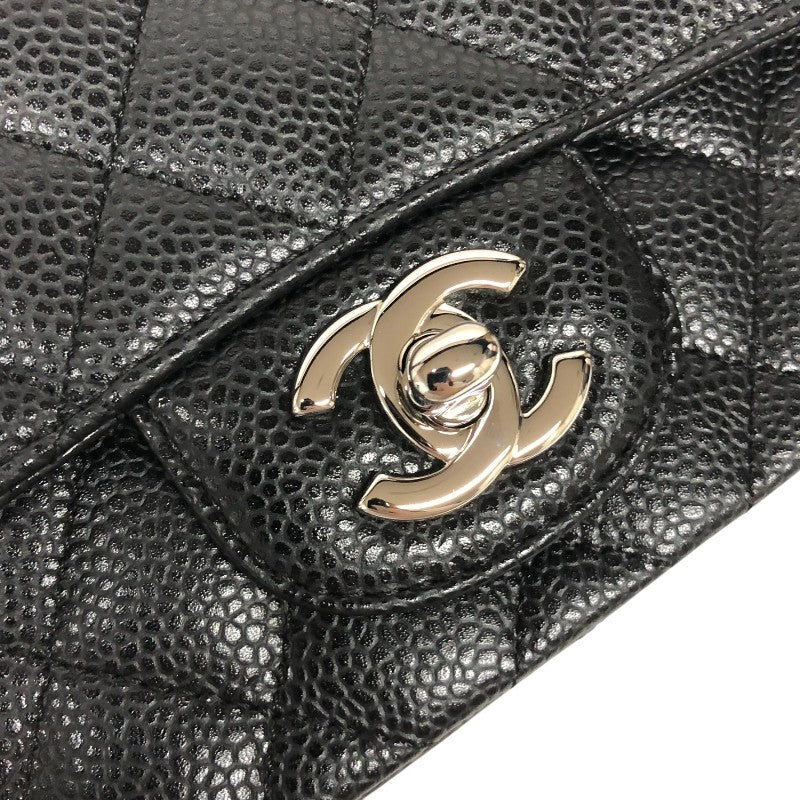 シャネル CHANEL ミニマトラッセ18 A35200 12番台 ブラック シルバー金具 キャビアスキン レディース ショルダーバッグ