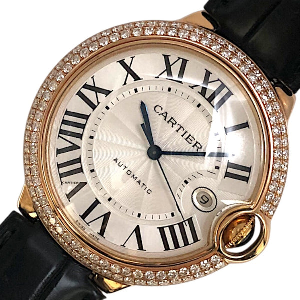 カルティエ Cartier バロンブルー ドゥ カルティエ 42MM WE900851 K18PG/レザーストラップ メンズ 腕時計