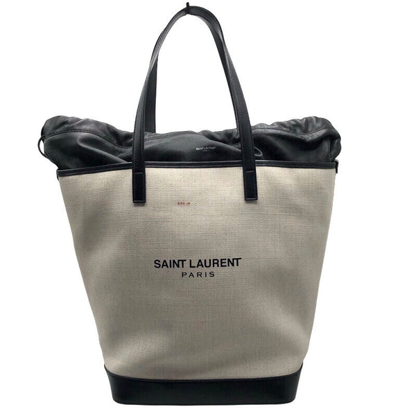 サンローラン SAINT LAURENT テディトート 551595 ベージュ キャンバス/レザー ユニセックス トートバッグ