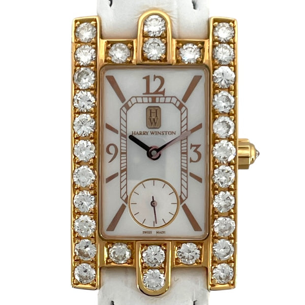ハリーウィンストン HARRY WINSTON アベニュー ホワイトシェル 310LQR ホワイトシェル K18PG クオーツ レディース 腕時計
