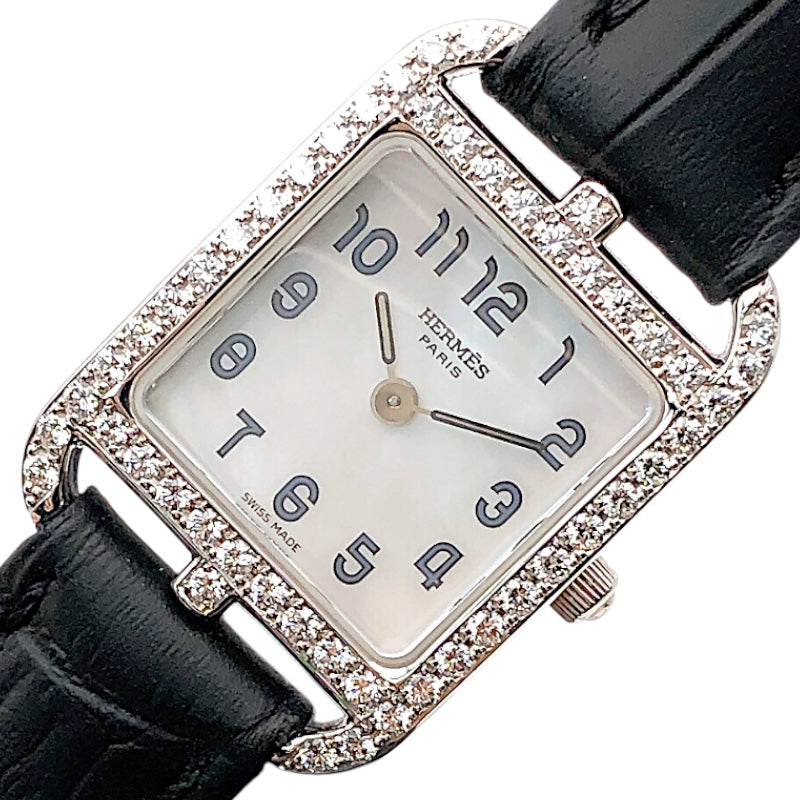エルメス HERMES ケープゴットミニ　ホワイトシェル CC1.192 ホワイトシェル K18ホワイトゴールド レディース 腕時計