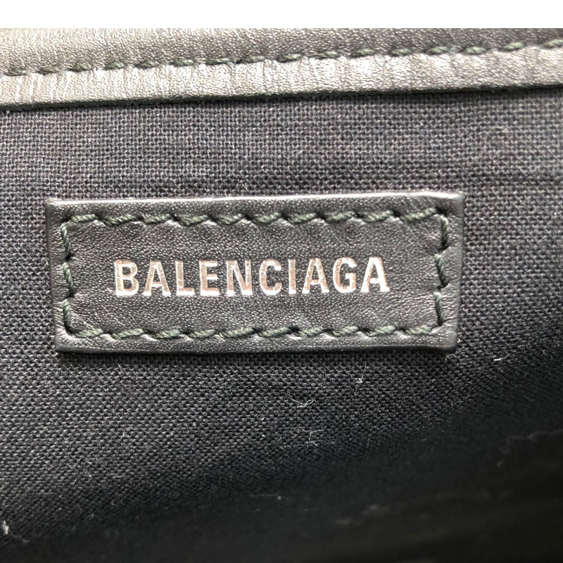 バレンシアガ BALENCIAGA ネイビーカバスXS 390346 アイボリー ブラック キャンバス レザー ユニセックス ショルダーバッグ