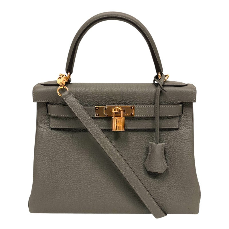 エルメス HERMES ケリー28 内縫い B刻 グリメイヤー ゴールド金具 トゴ レディース ハンドバッグ