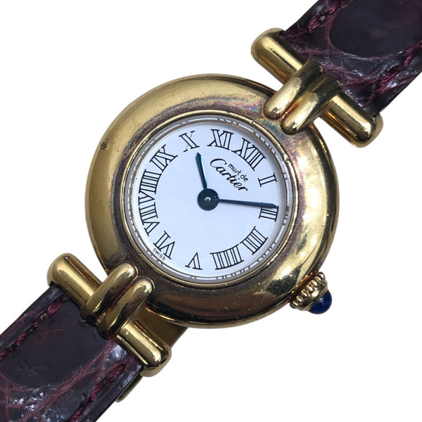 カルティエ Cartier マストコリゼ SM W1011554 ホワイト SV/GF レディース 腕時計