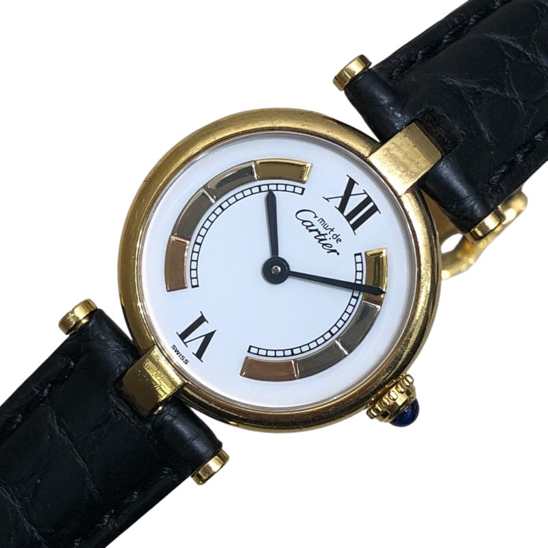 カルティエ Cartier マストヴァンドーム ヴェルメイユ SM W1006554 ホワイト SV/GF レディース 腕時計