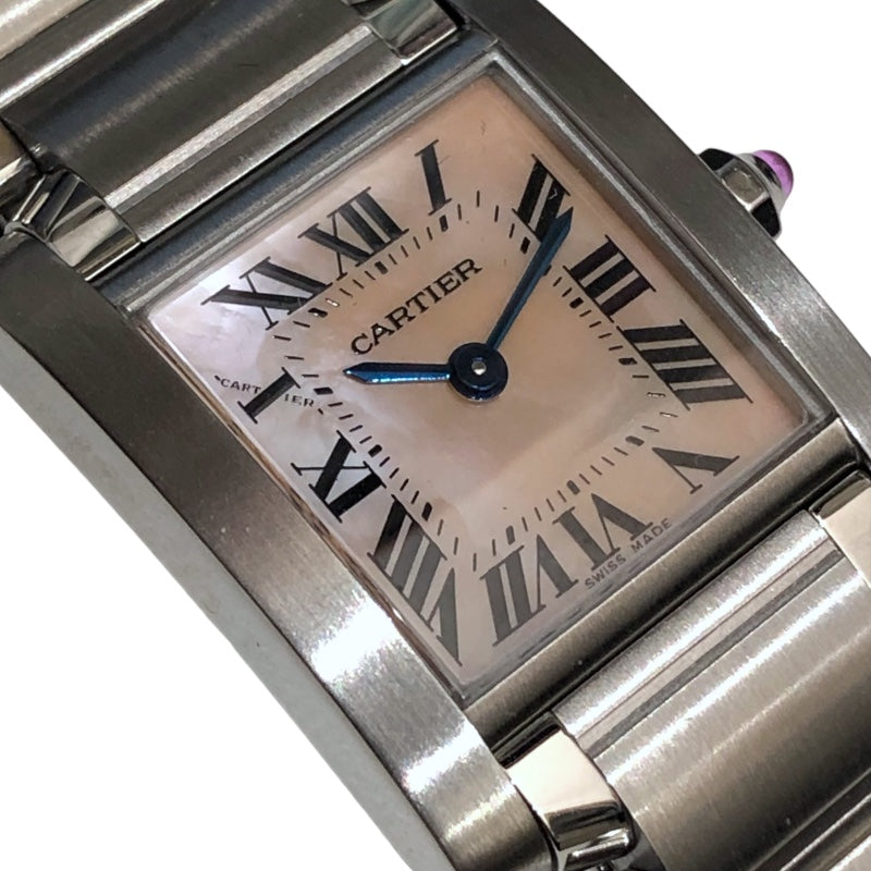 カルティエ Cartier タンク フランセーズ SM ピンクシェル W51028Q3 シルバー ステンレススチール SS クオーツ レディース 腕時計