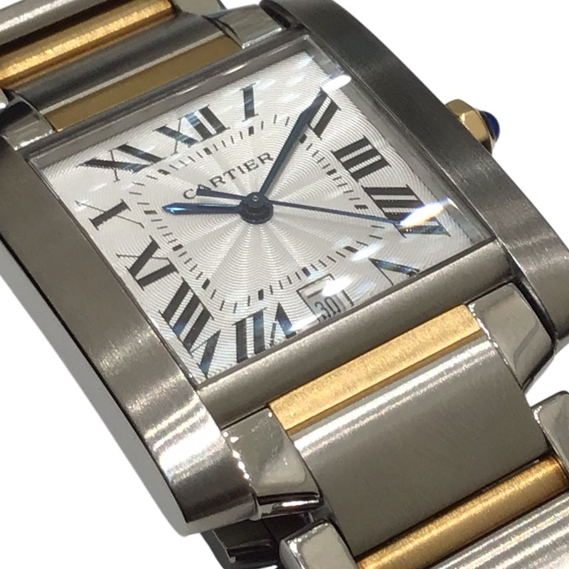 カルティエ Cartier タンク フランセーズ LM W51005Q4 シルバー K18イエローゴールド SS メンズ 腕時計