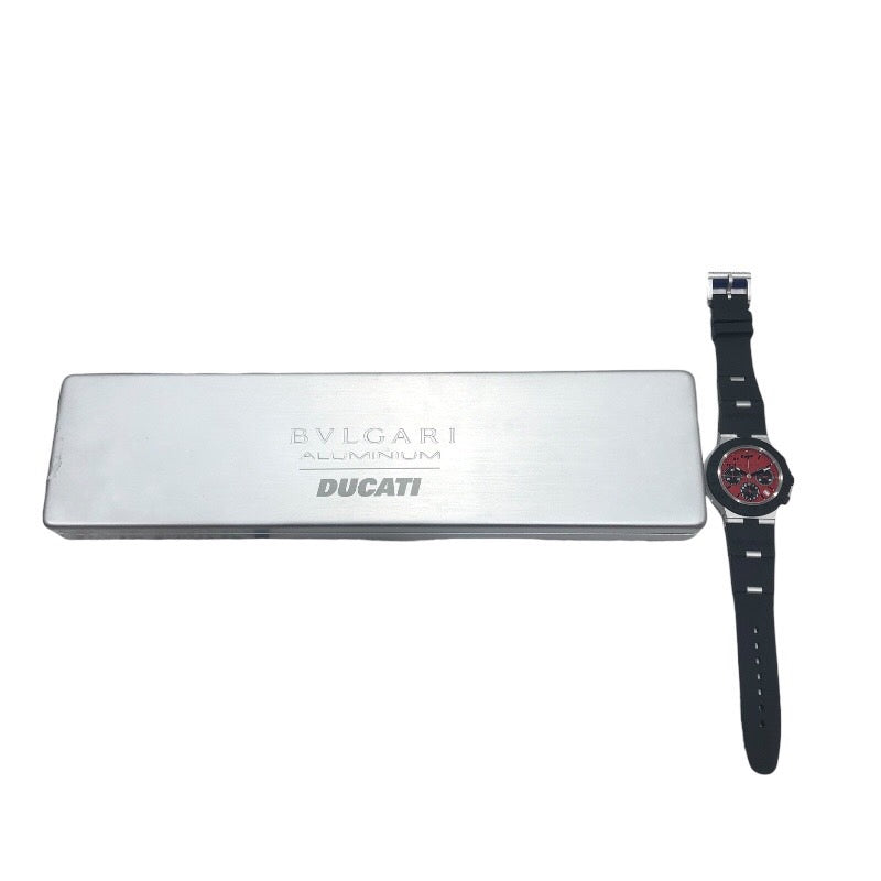 ブルガリ BVLGARI アルミニウム　クロノグラフドゥカティスペシャルエディション 103701(BB40ATCH) レッド×ブラック アルミ メンズ 腕時計