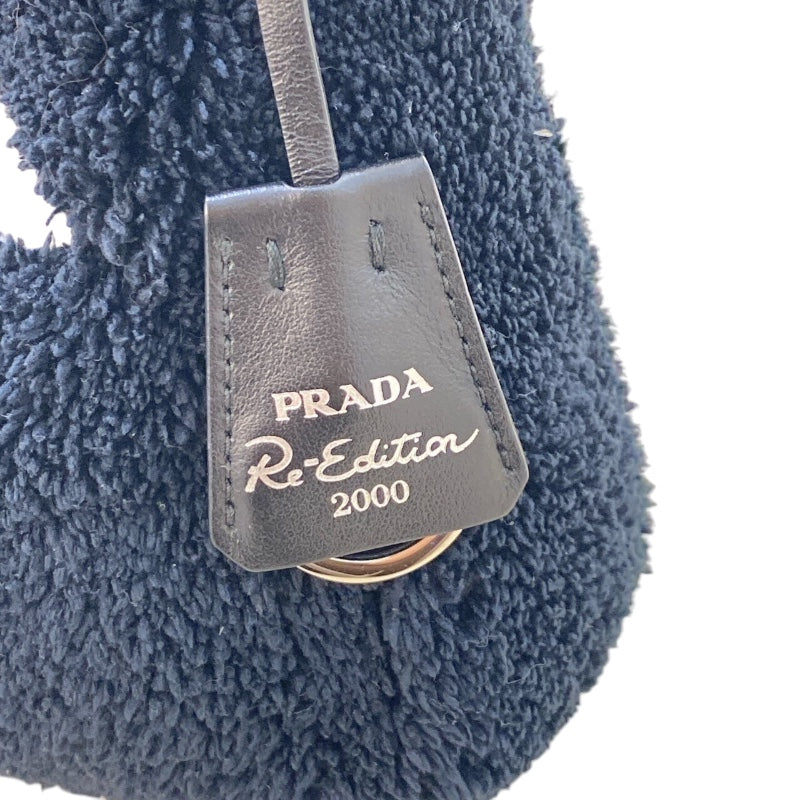 プラダ PRADA Re-edition2005　テリーミニバッグ 1NE515 ブラック　ホワイト コットン レディース ハンドバッグ