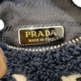 プラダ PRADA Re-edition2005　テリーミニバッグ 1NE515 ブラック　ホワイト コットン レディース ハンドバッグ