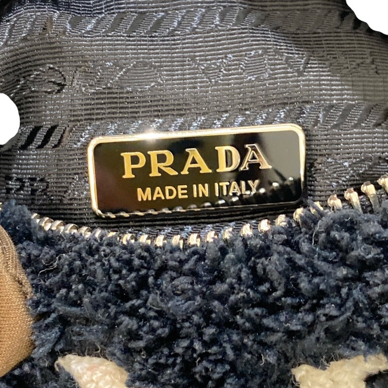 プラダ PRADA Re-edition2005　テリーミニバッグ 1NE515 ブラック　ホワイト コットン レディース ハンドバッグ