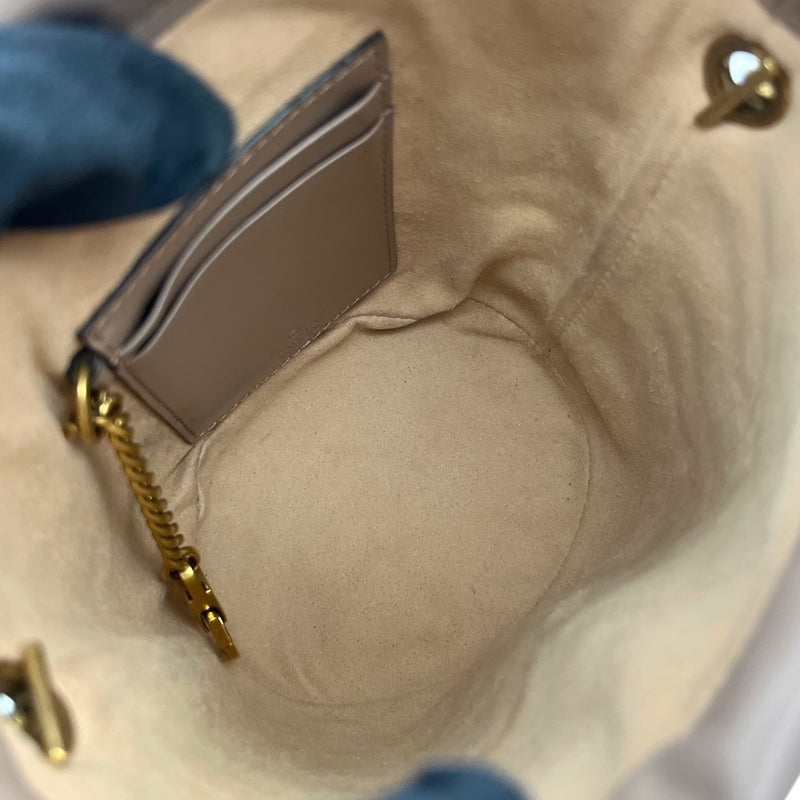 グッチ GUCCI GGマーモント ミニバケットバッグ 575163 ピンクベージュ ゴールド金具 レザー レディース ショルダーバッグ