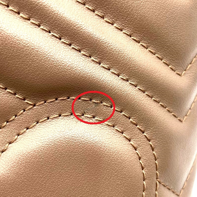 グッチ GUCCI GGマーモント ミニバケットバッグ 575163 ピンクベージュ ゴールド金具 レザー レディース ショルダーバッグ