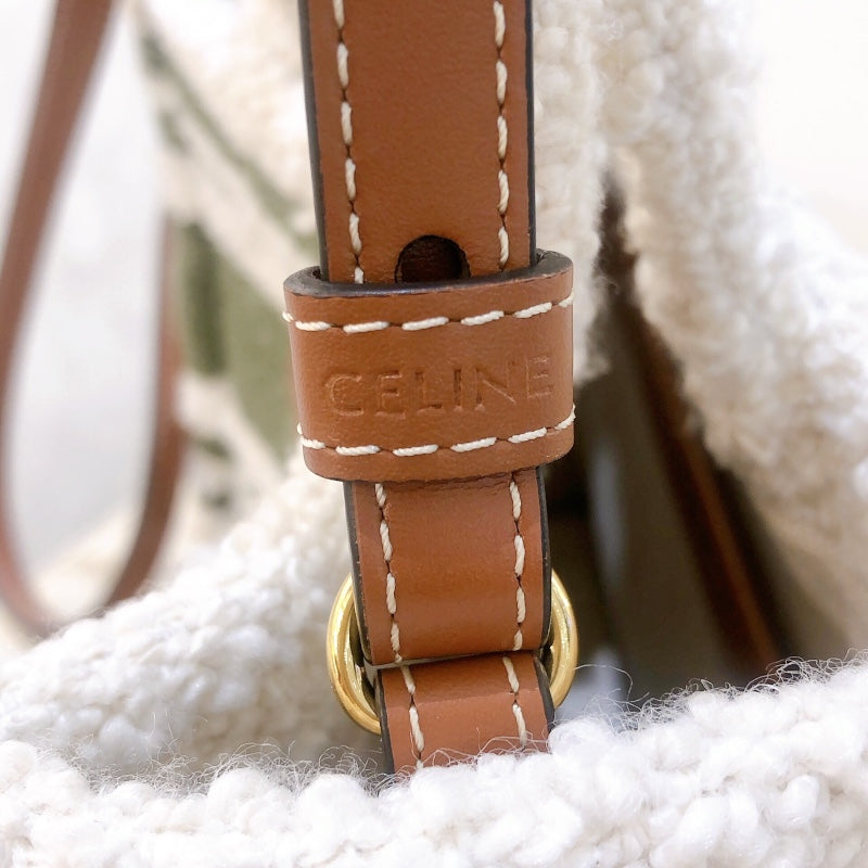 セリーヌ CELINE スモールカバタイス 199162 ホワイト×カーキ