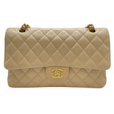 シャネル CHANEL マトラッセ25 A01112 21番台 ベージュ ゴールド金具 キャビアスキン レディース ショルダーバッグ