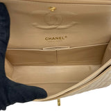 シャネル CHANEL マトラッセ25 A01112 21番台 ベージュ ゴールド金具 キャビアスキン レディース ショルダーバッグ