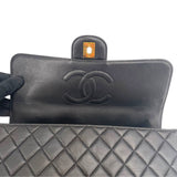 シャネル CHANEL 親子バッグ 親 ブラック GD金具 ラムスキン レディース ハンドバッグ