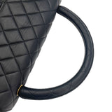 シャネル CHANEL 親子バッグ 親 ブラック GD金具 ラムスキン レディース ハンドバッグ