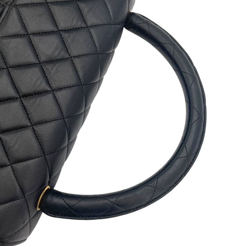 シャネル CHANEL 親子バッグ 親 ブラック GD金具 ラムスキン レディース ハンドバッグ
