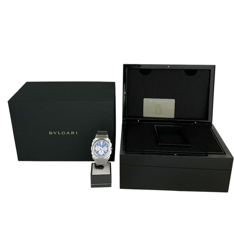 ブルガリ BVLGARI オクト フィニッシモ クロノグラフ GMT BGO43SXTCHGMT(103467) ブルー ステンレススチール 自動巻き メンズ 腕時計