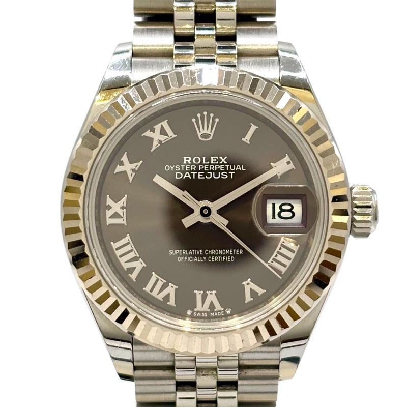 ロレックス ROLEX デイトジャスト28 ランダムシリアル 279174 グレー K18WG/SS 自動巻き レディース 腕時計