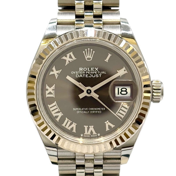 ロレックス ROLEX デイトジャスト28 ランダムシリアル 279174 グレー K18WG/SS 自動巻き レディース 腕時計