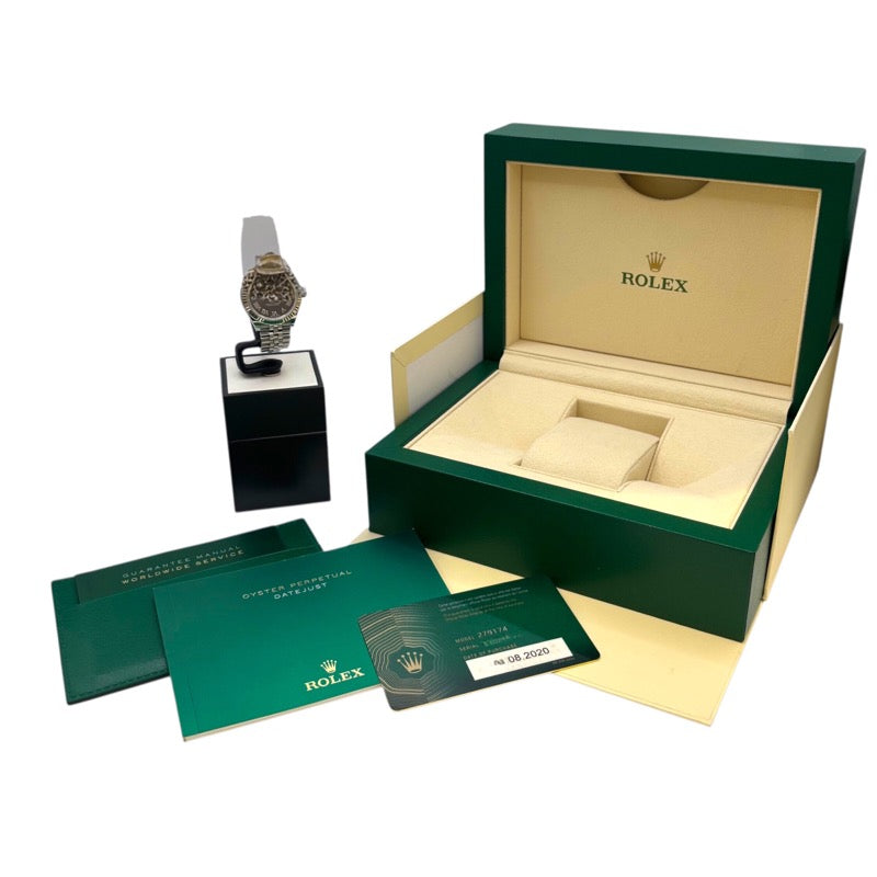 ロレックス ROLEX デイトジャスト28 ランダムシリアル 279174 グレー K18WG/SS 自動巻き レディース 腕時計