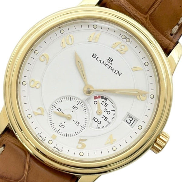 ブランパン BLANCPAIN ニュークラシック パワーリザーブ B1106-1418-55 ホワイト K18YG/革ベルト 手巻き メンズ 腕時計