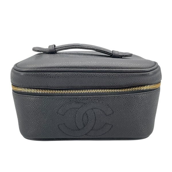 シャネル CHANEL 横型バニティ A01997 4番台 ブラック キャビアスキン レディース ハンドバッグ