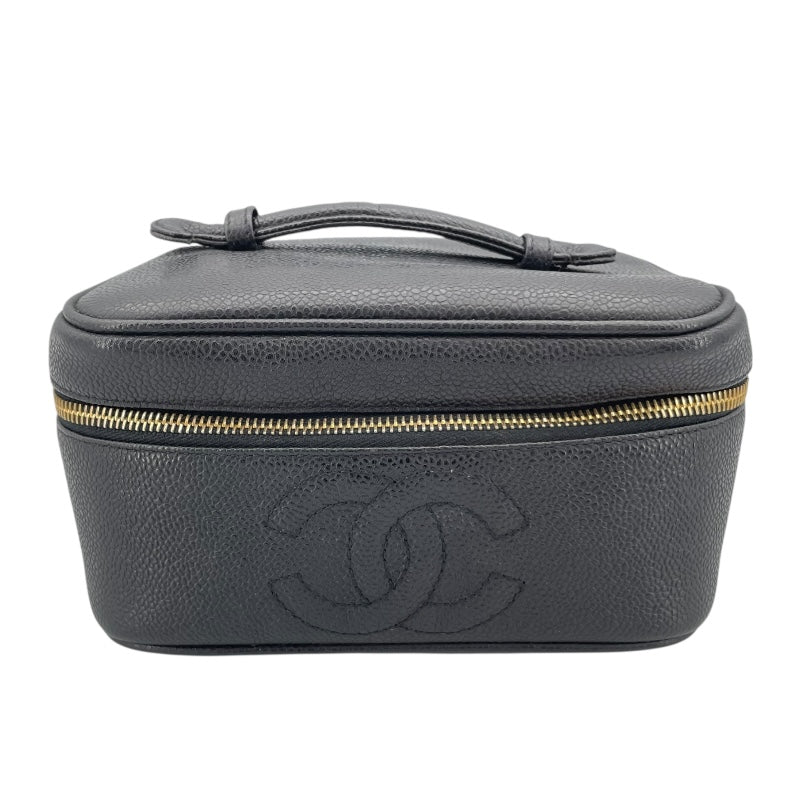 シャネル CHANEL 横型バニティ A01997 4番台 ブラック キャビアスキン レディース ハンドバッグ