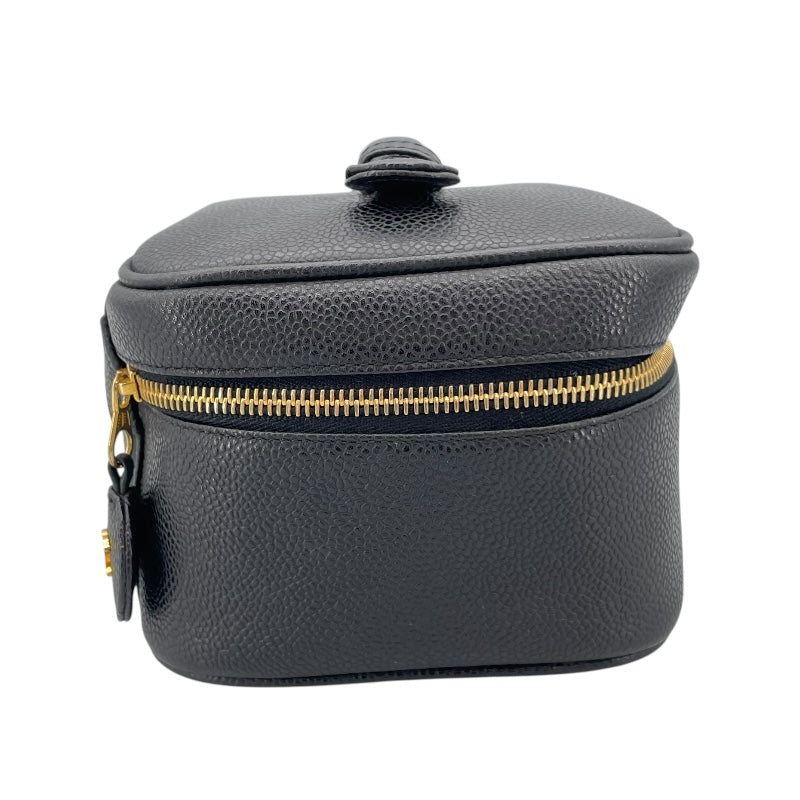 シャネル CHANEL 横型バニティ A01997 4番台 ブラック キャビアスキン レディース ハンドバッグ