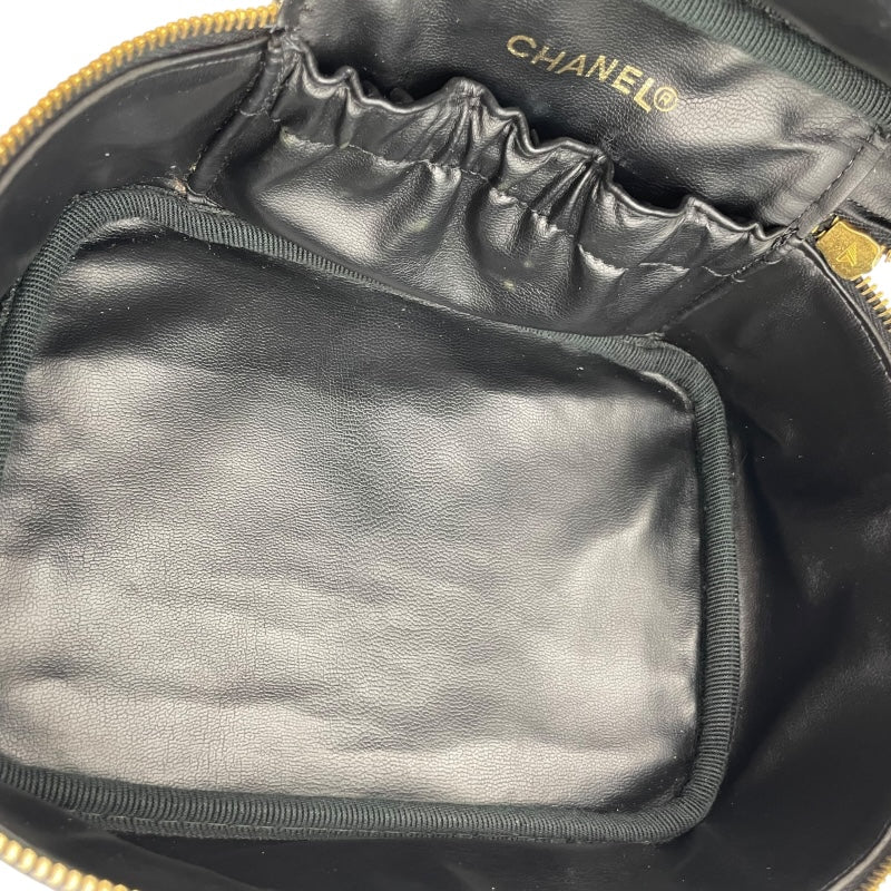 シャネル CHANEL 横型バニティ A01997 4番台 ブラック キャビアスキン レディース ハンドバッグ
