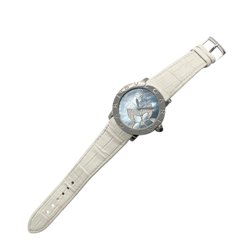 ブルガリ BVLGARI ブルガリブルガリ ブルーシェル BBL37FDSL フラワー SS/革ベルト 自動巻き レディース 腕時計