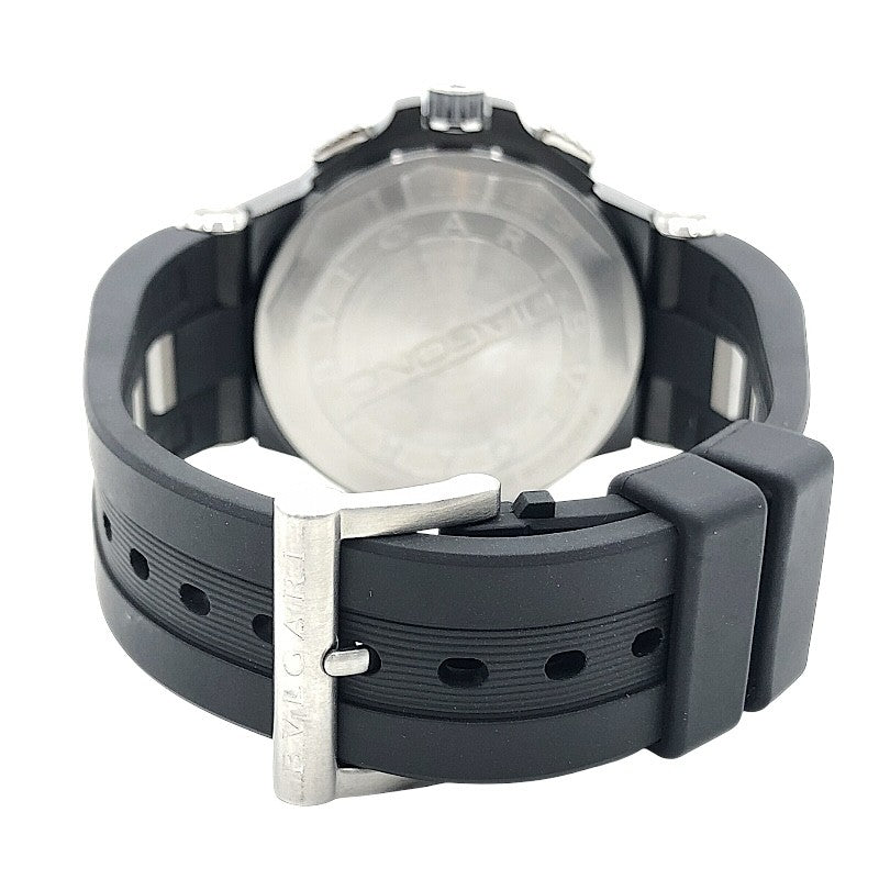 ブルガリ BVLGARI ディアゴノ ウルトラネロ クロノグラフ DG42BSCCH ブラック SS メンズ 腕時計
