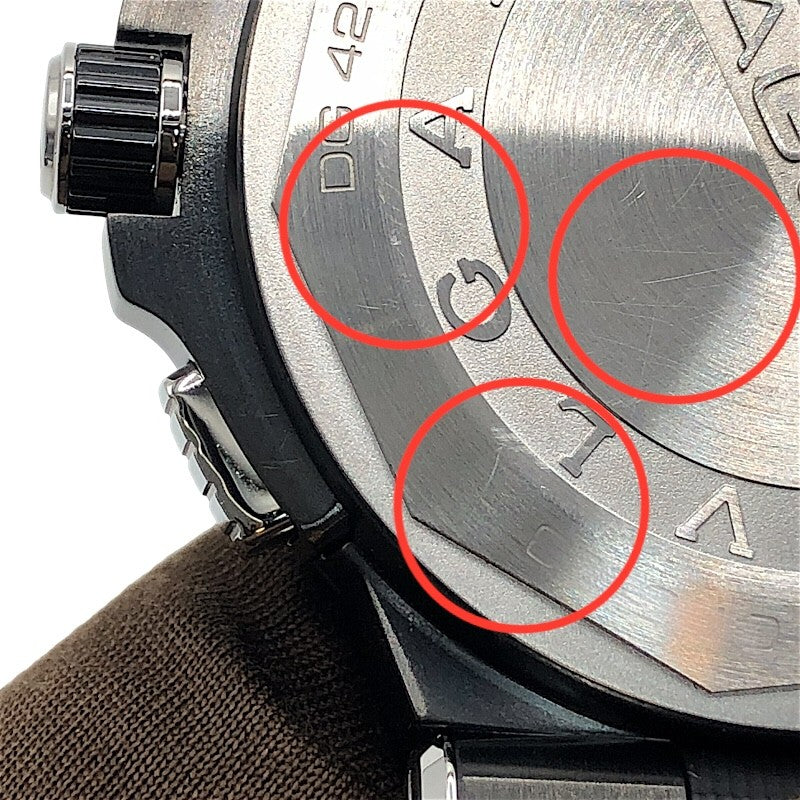 ブルガリ BVLGARI ディアゴノ ウルトラネロ クロノグラフ DG42BSCCH ブラック SS メンズ 腕時計