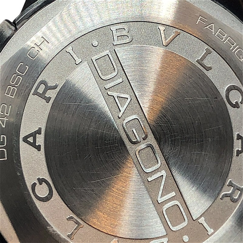 ブルガリ BVLGARI ディアゴノ ウルトラネロ クロノグラフ DG42BSCCH ブラック SS メンズ 腕時計