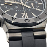 ブルガリ BVLGARI ディアゴノ ウルトラネロ クロノグラフ DG42BSCCH ブラック SS メンズ 腕時計