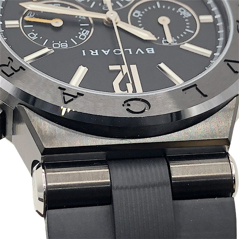 ブルガリ BVLGARI ディアゴノ ウルトラネロ クロノグラフ DG42BSCCH ブラック SS メンズ 腕時計