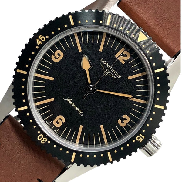 ロンジン LONGINES ヘリテージ スキンダイバー L2.822.4.56.2 ブラック×シルバー ステンレス 自動巻き メンズ 腕時計