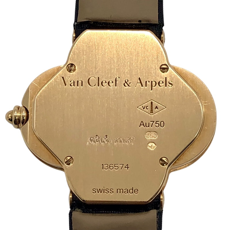 ヴァンクリーフ＆アーペル Van Cleef & Arpels アルハンブラ ホワイトシェル 136574(VCARD22000) ホワイト×ゴールド K18YG レディース 腕時計