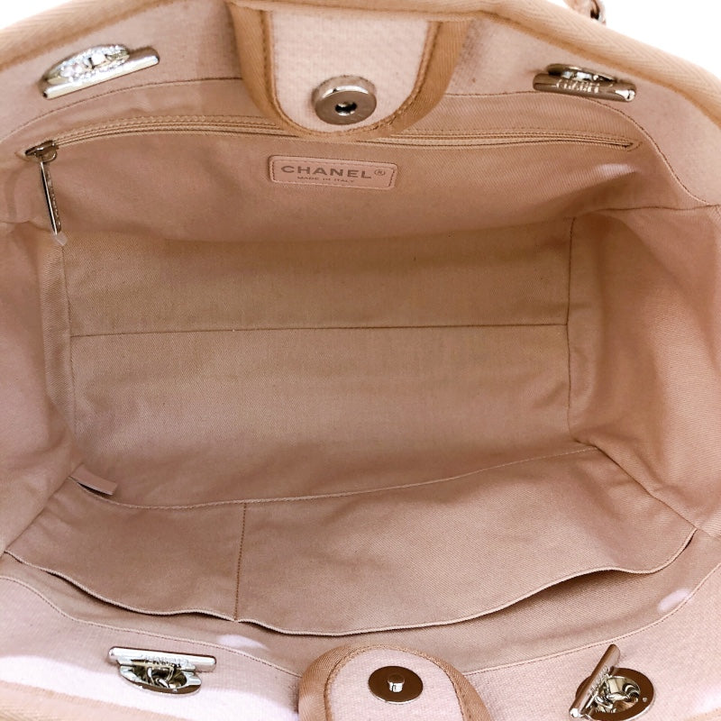 シャネル CHANEL ドーヴィルMM A67001 ピンク/シルバー金具 ミックスファイバー レディース トートバッグ