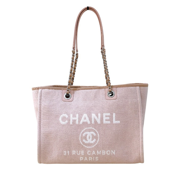 シャネル CHANEL ドーヴィルMM A67001 ピンク/シルバー金具 ミックスファイバー レディース トートバッグ