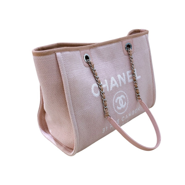 シャネル CHANEL ドーヴィルMM A67001 ピンク/シルバー金具 ミックスファイバー レディース トートバッグ