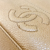 シャネル CHANEL トリプルココショルダーバッグ ベージュ　ゴールド金具 キャビア レディース ショルダーバッグ