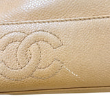 シャネル CHANEL トリプルココショルダーバッグ ベージュ　ゴールド金具 キャビア レディース ショルダーバッグ