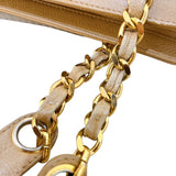 シャネル CHANEL トリプルココショルダーバッグ ベージュ　ゴールド金具 キャビア レディース ショルダーバッグ